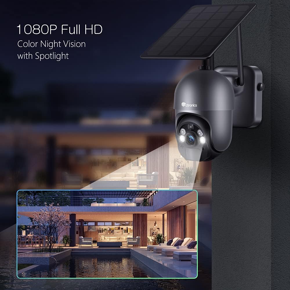 Solar PTZ Security Camera 1080P Color Night Vision S581