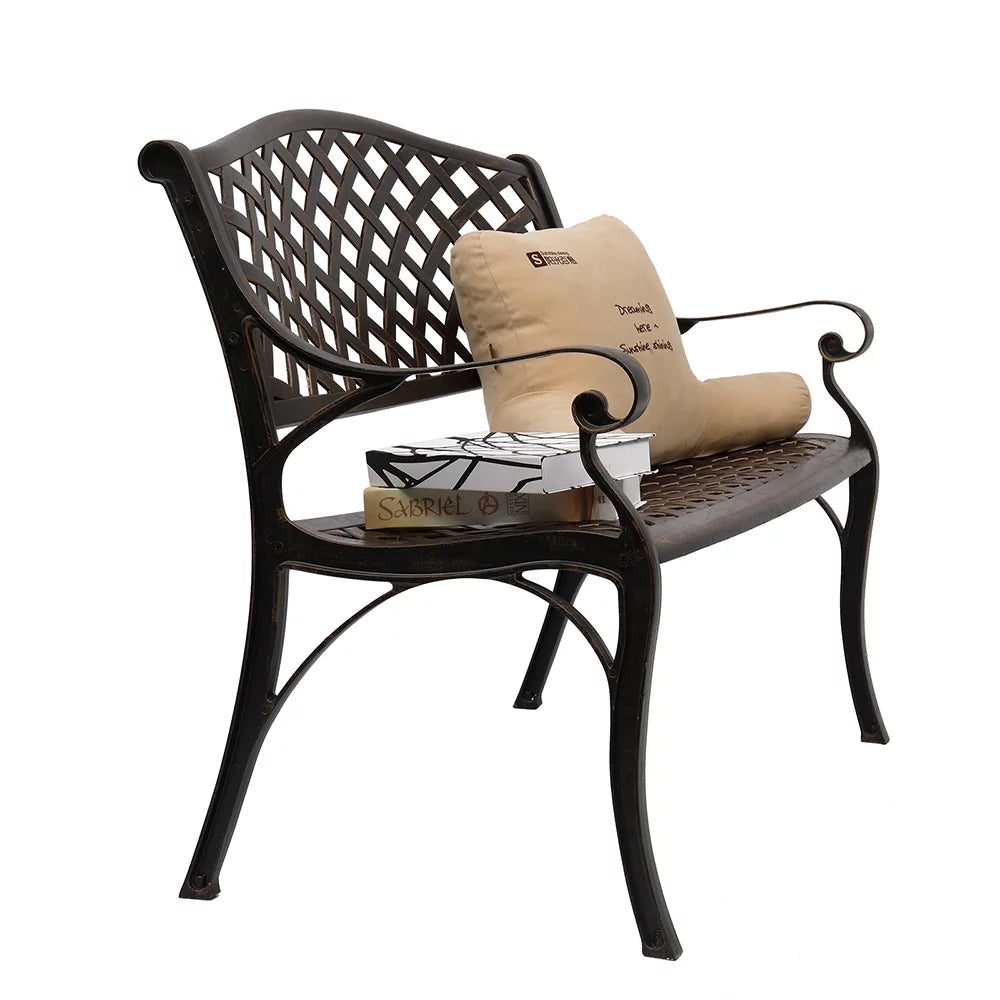 40.5" Aluminum Cast Iron Outdoor Garden Bench I69750