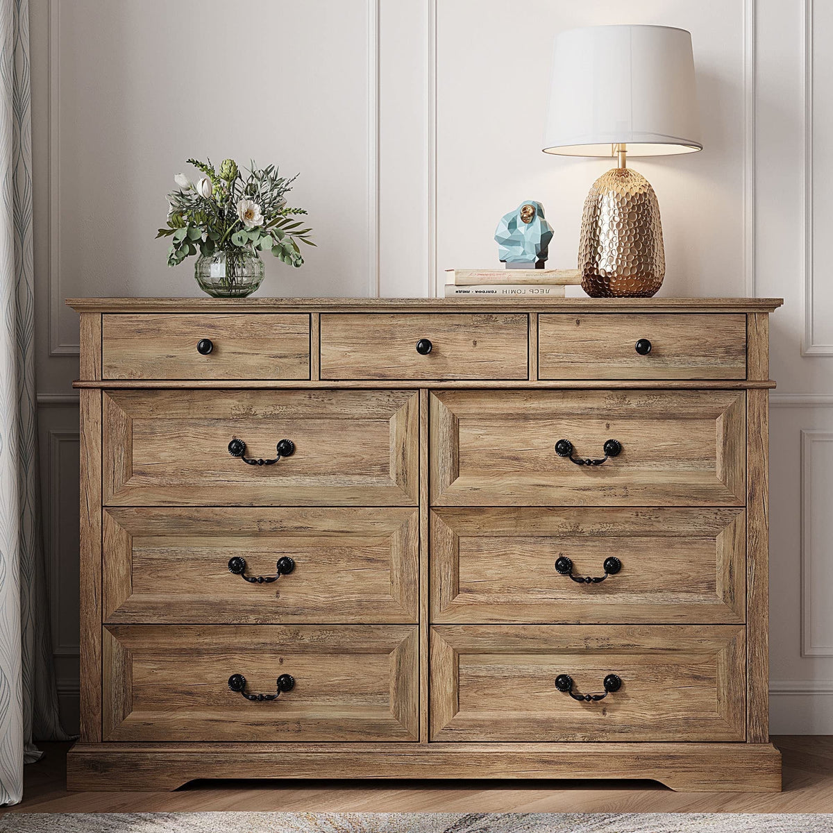 Rustic Oak 6 Drawer Dresser G1369