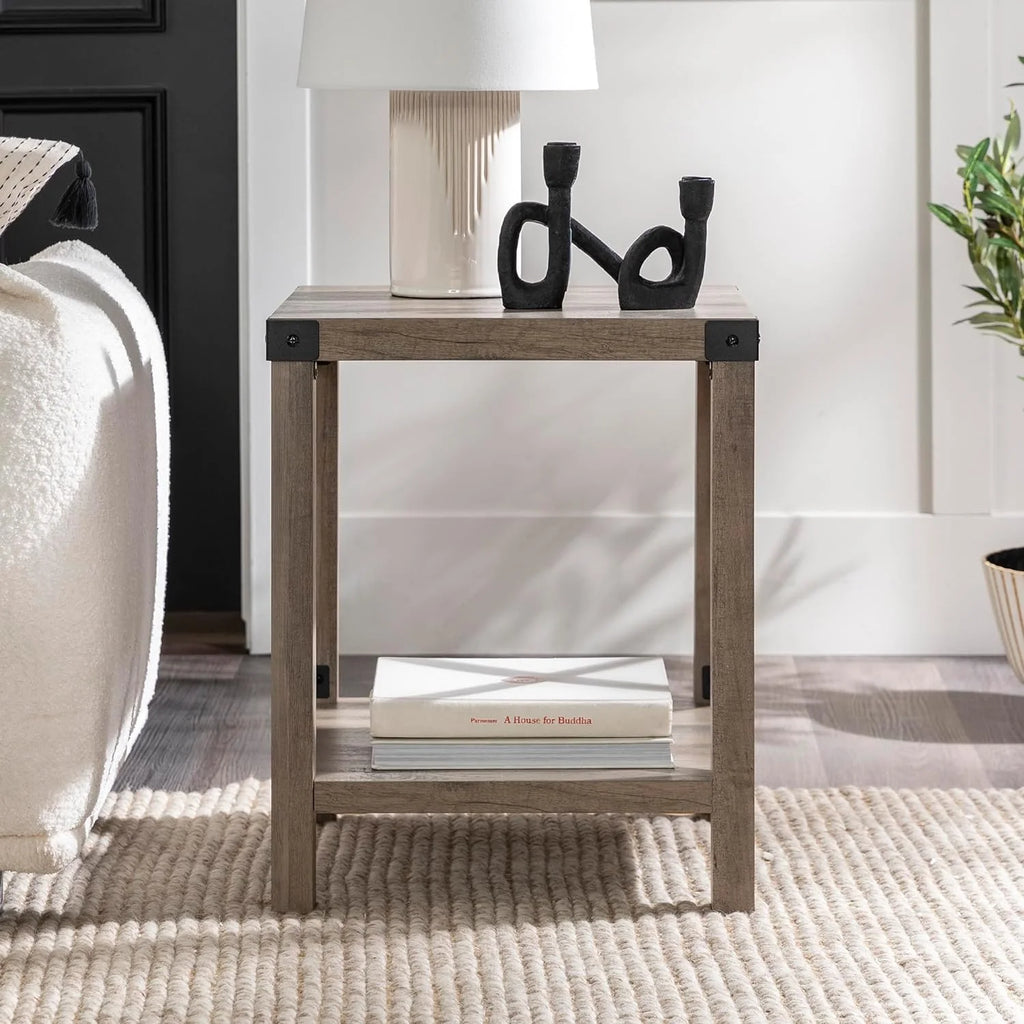18 Inch Grey Wash Side Table I447