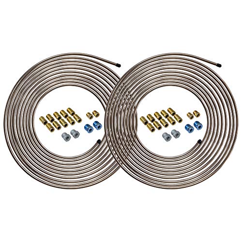 25 ft 1/4 Copper-Nickel Brake Line Tubing Coil and Fitting Kit J587504