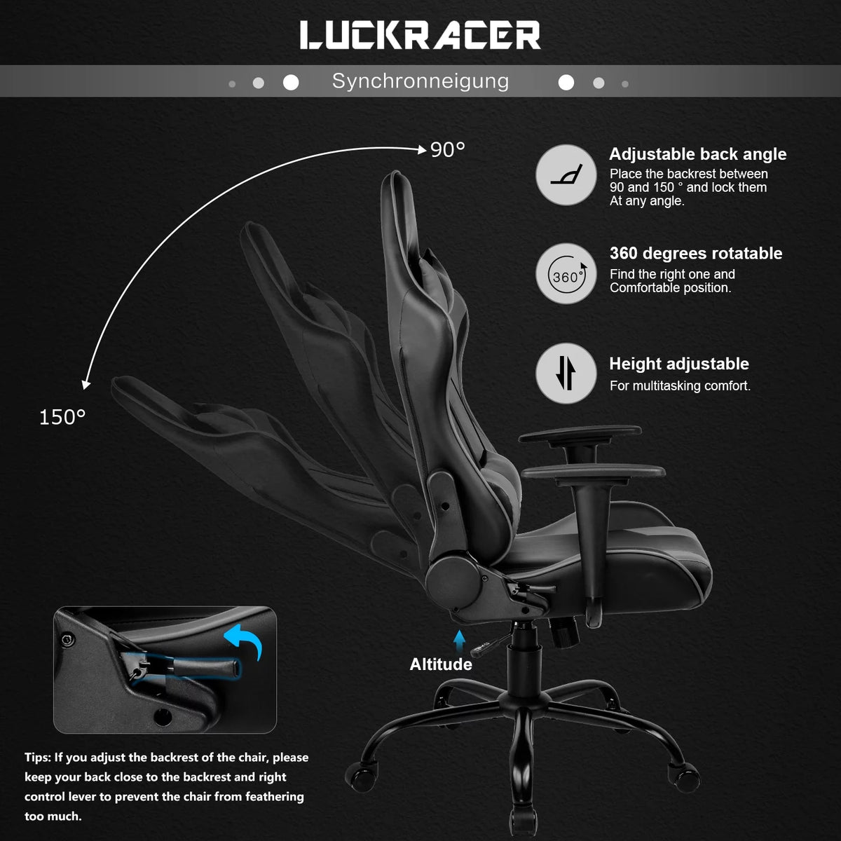 Gray Massage Gaming Chair K306122