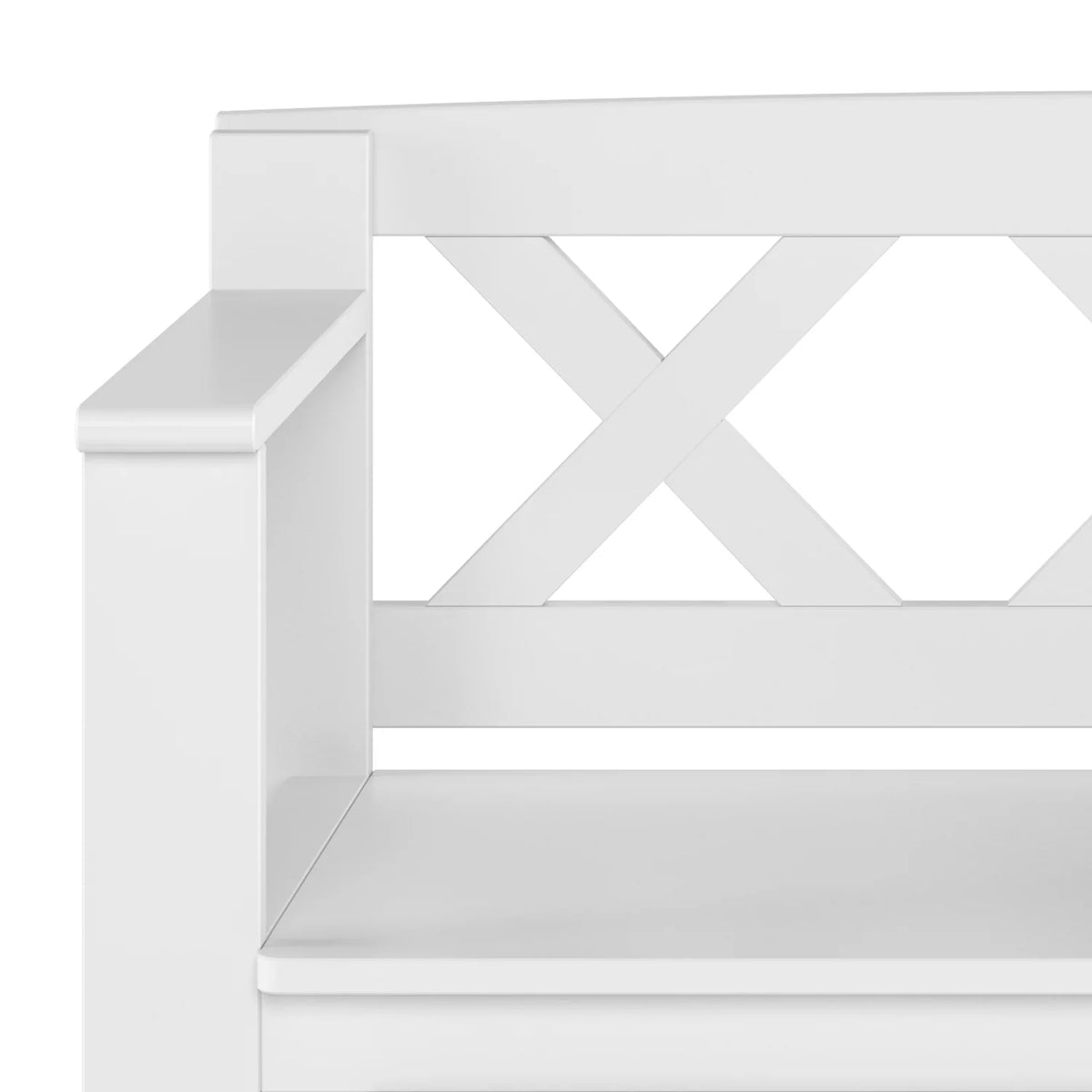 White Solid Wood 36 Inch Storage Bench T150