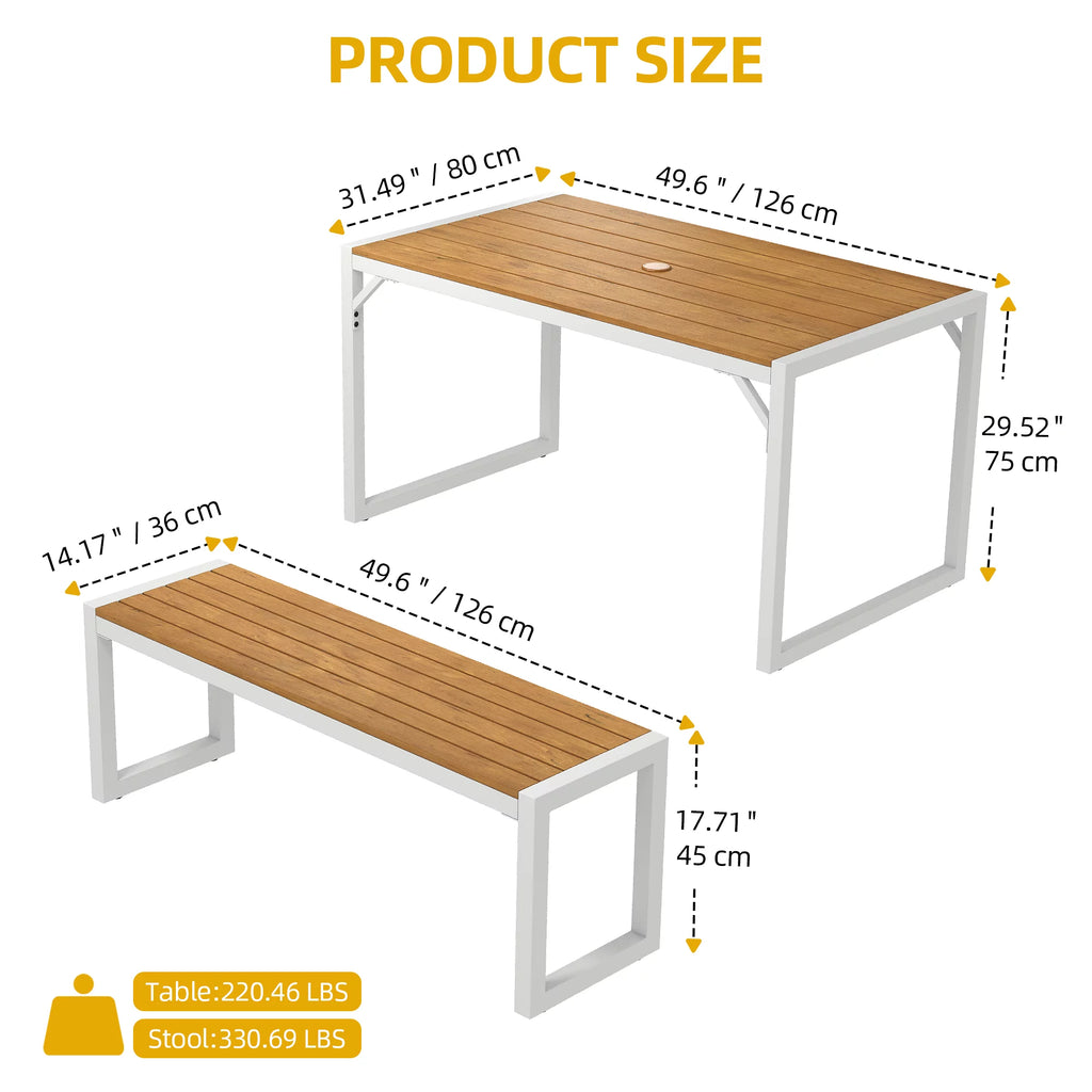 3 Pieces Patio Dining Table Set M7967
