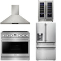 36 Gas Range, Range Hood, Refrigerator and Wine Cooler D908993