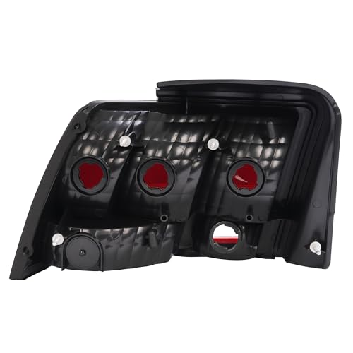 Pair Tail Lights Compatible with 1999-2004 Ford Mustang Rear Brake Lamps Red Smoke Lens Left & Right K6098