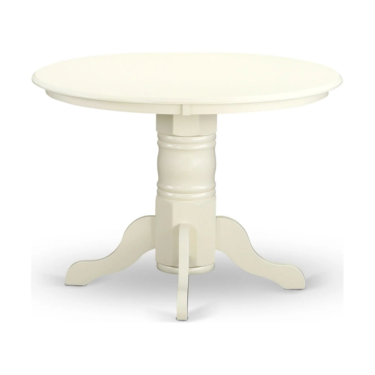 5 Pc Round Dining Table and 4 Linen Seat Chairs White M2310