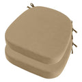 Outdoor Chair Cushions Set of 4, 17" x 17" x 3" Thick D-Shaped Waterproof with Ties H86990