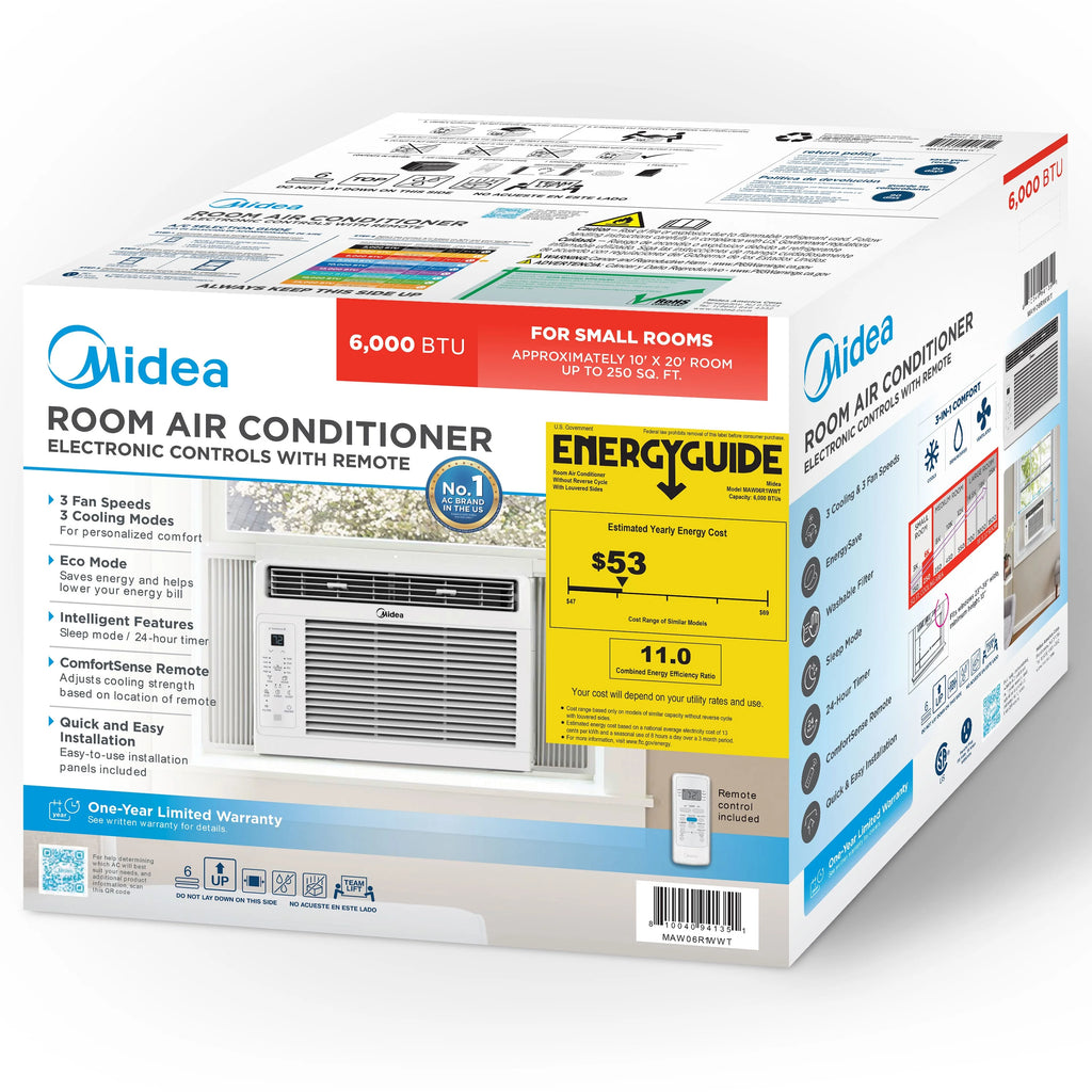 6,000 BTU 115V White Window Air Conditioner X3342
