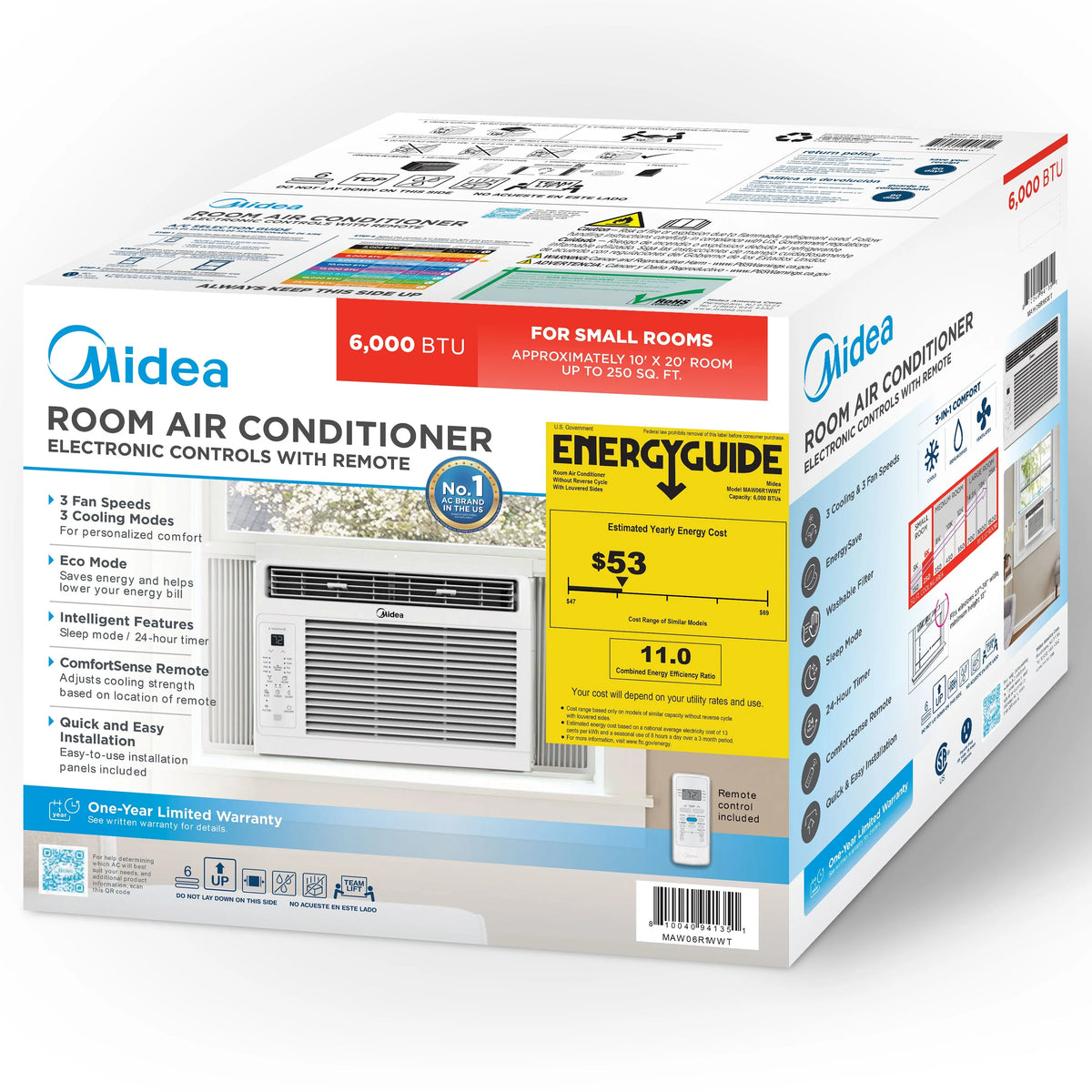 6,000 BTU 115V White Window Air Conditioner X3342
