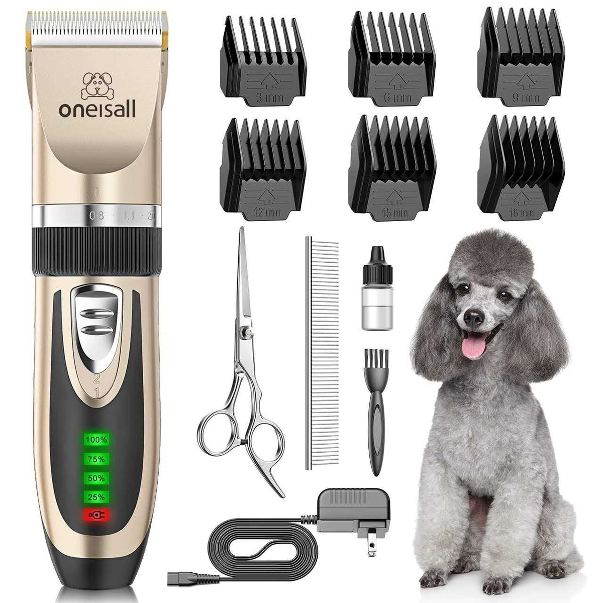 Low Noise 2-Speed Rechargeable Cordless Dog Clippers H34367