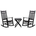 3 Piece Patio Rocking Chair Set with Side Table Black M8487