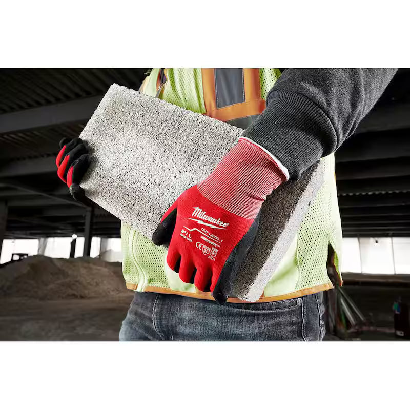 Red Nitrile Cut Resistant Work Gloves 30-Pack Y7323