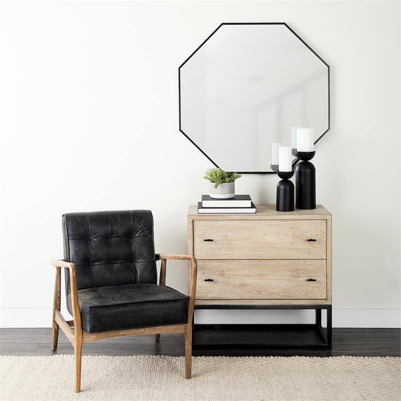 Beige Wooden 2 Drawer Accent Cabinet T9094