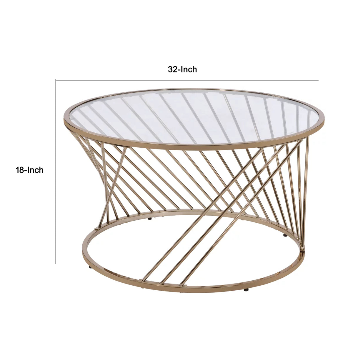 Contemporary Coffee Table with Metal Base and Glass Top M53609