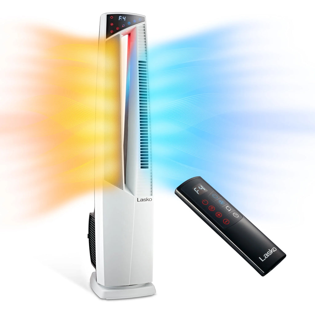 Black High Velocity Fan and Ceramic Space Heater with Remote H803423