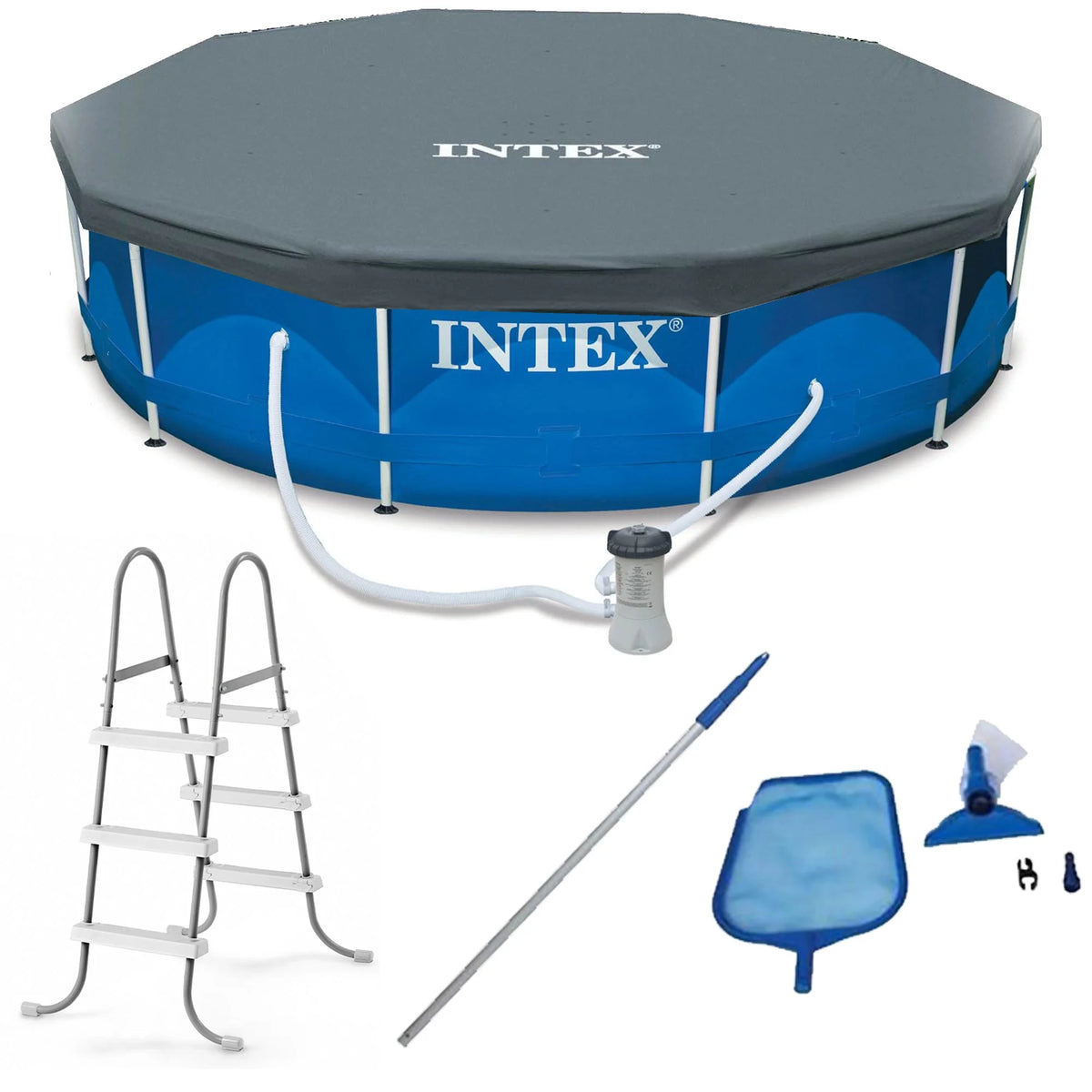 12 x 2.5 Foot Metal Frame Above Ground Pool with Filter K696