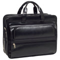 Black Leather Double Compartment Laptop Case I68814