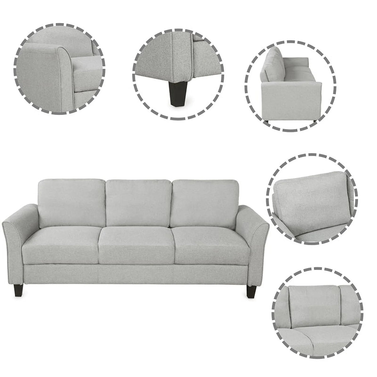 Light Gray 3 Piece Sectional Sofa Set E28135