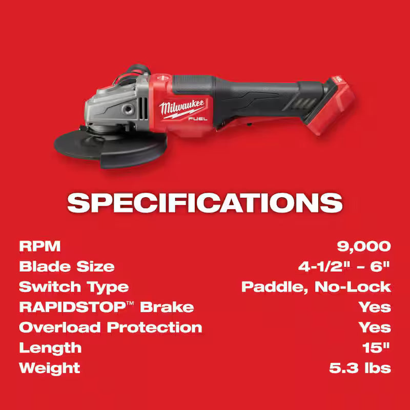 18 V Lithium-Ion Brushless Cordless 4-1/2 in./6 in. Braking Grinder with 1/4 in. Hex Impact Driver T31883
