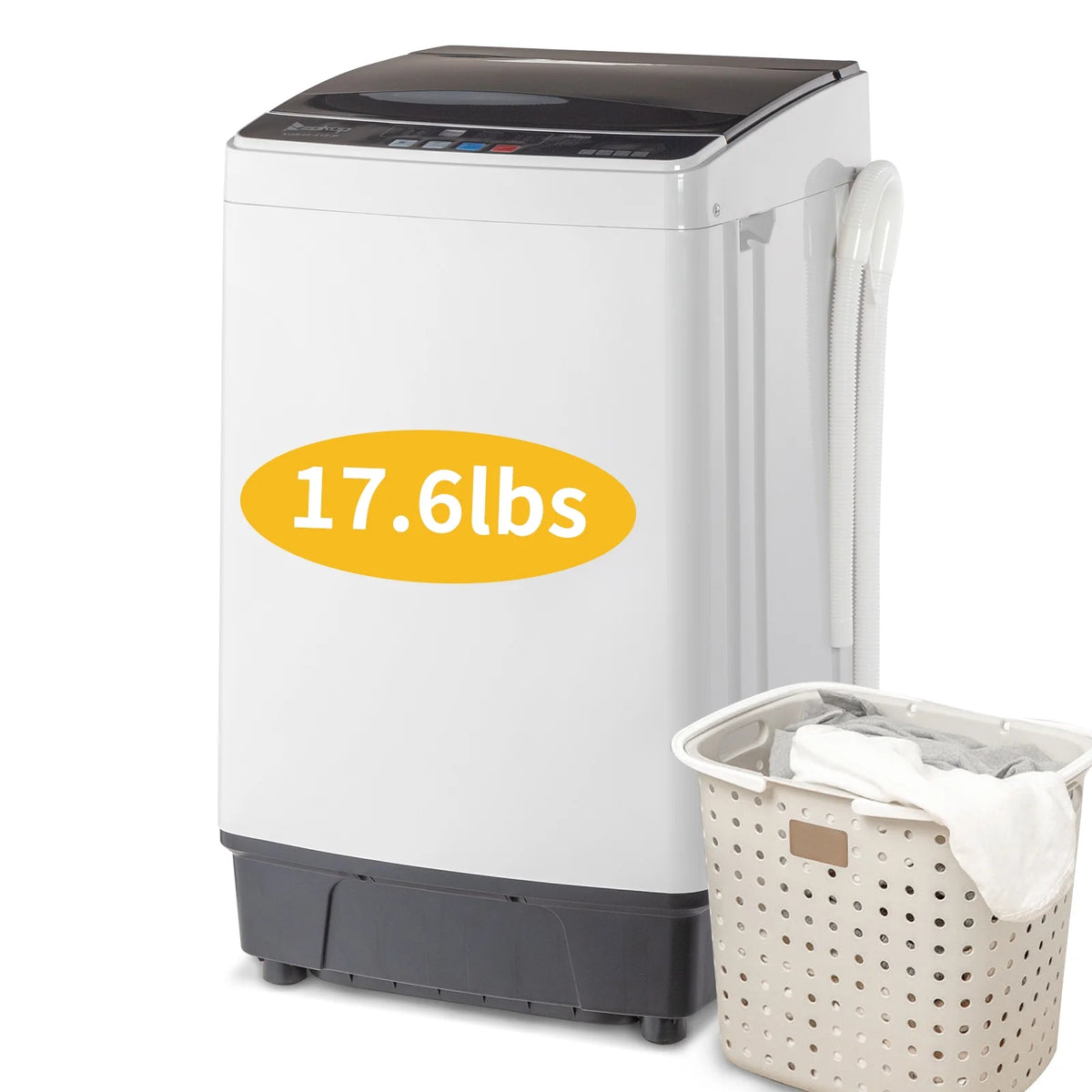 Full-Automatic Top Load Portable Compact Washing Machine 17.6 Lbs Capacity L137837