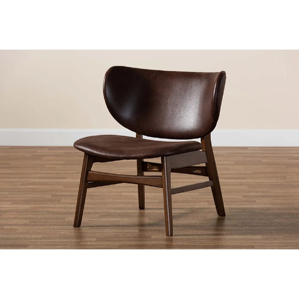 Dark Brown Faux Leather Accent Chair N28210