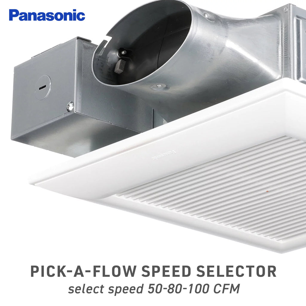 White Ceiling or Wall Exhaust Fan with Condensation Sensor S618296