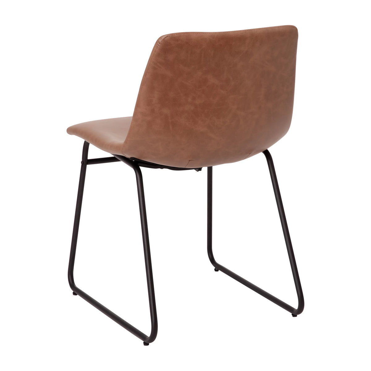 Light Brown Faux Leather Dining Chair Set of 2 C91045