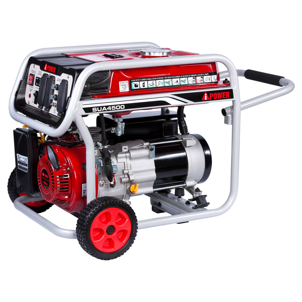 4000W Recoil Start Gasoline Powered Portable Generator, Black N793