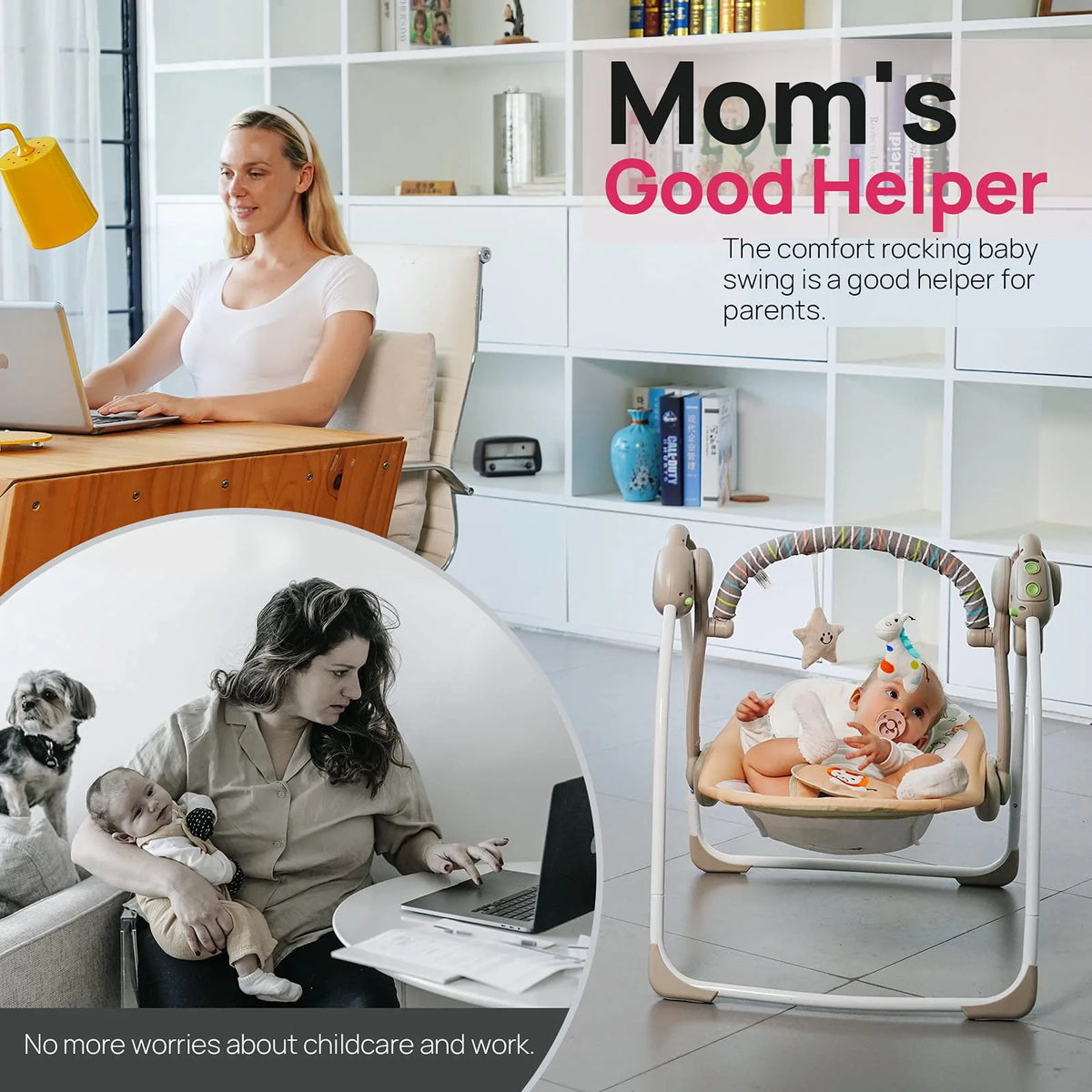 Portable Electric Baby Swing 6-25 lb Khaki K5963