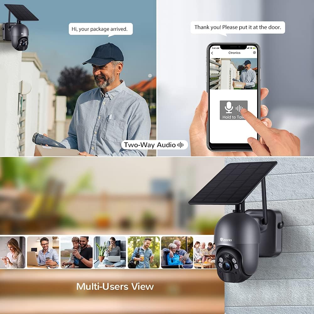 Solar PTZ Security Camera 1080P Color Night Vision S581