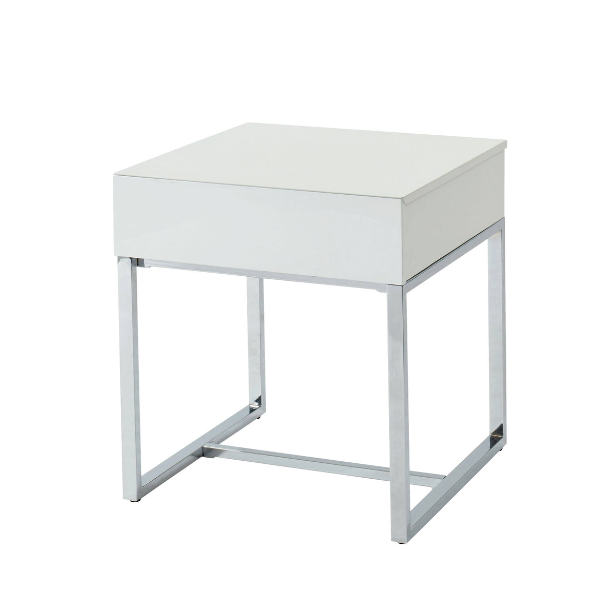 White Wood Rectangle End Table G517