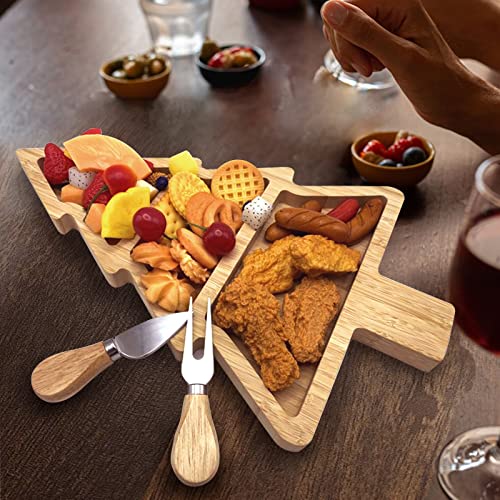 Bamboo Serving Platter Charcuterie Board Set with Knife & Fork H250