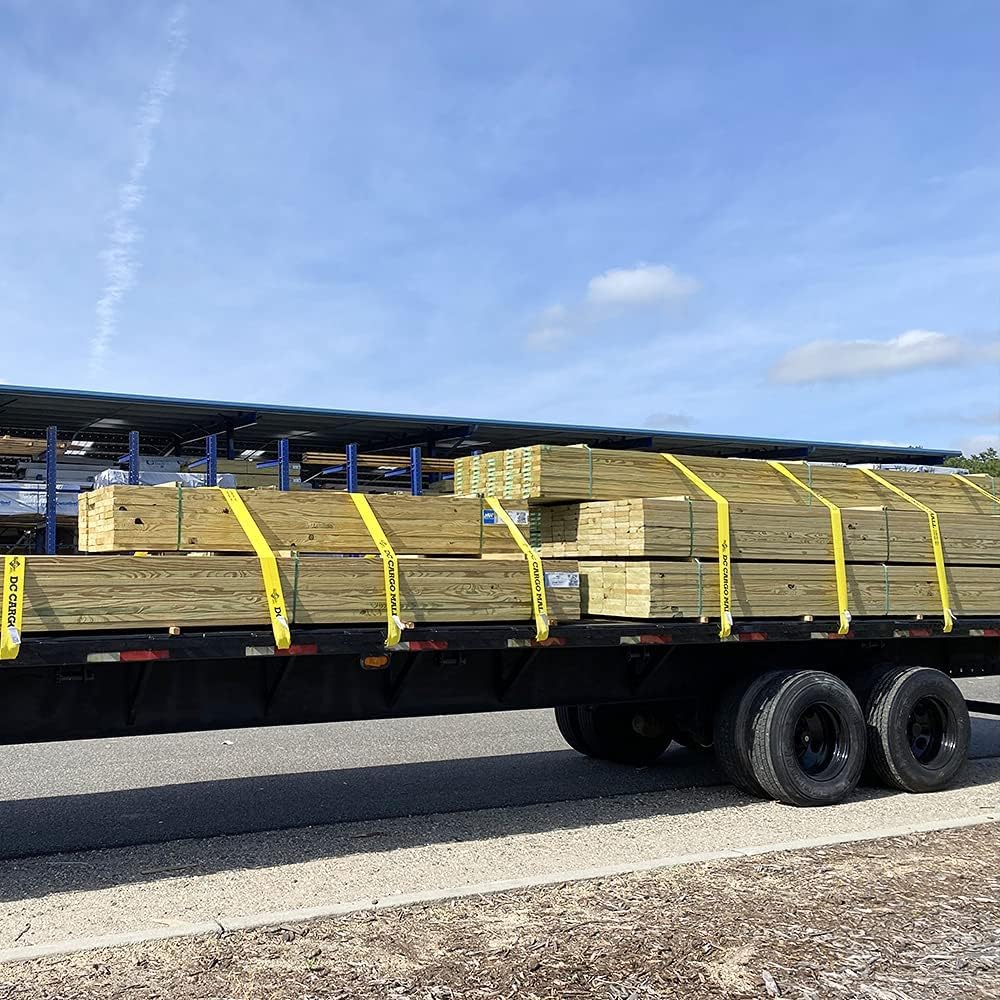 10 Winch Straps, 4 x30' Flatbed Trailer Tie Downs with Flat Hooks M361