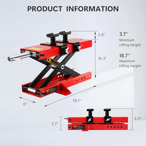 1100LBS Motorcycle Scissor Lift Jack with Dolly Wheels I512