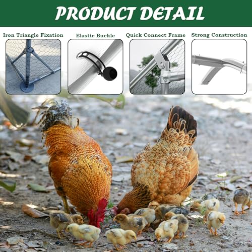 Large Walk-in Metal Chicken Coop with Waterproof Cover C131260