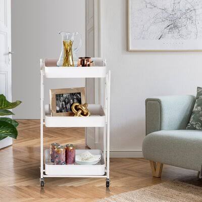 White Kitchen Cart S386308