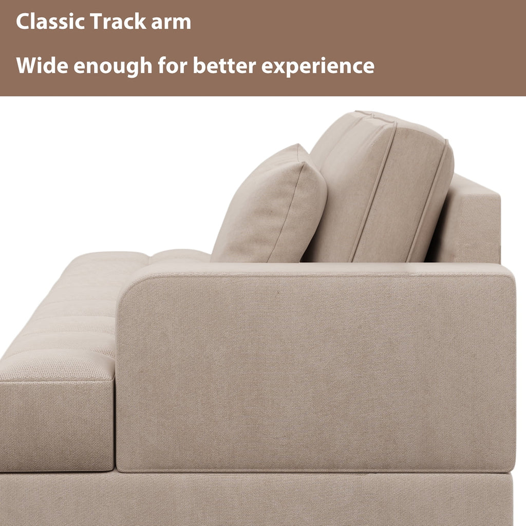 Warm Grey Tufted Chaise Lounge with Toss Pillow N760830