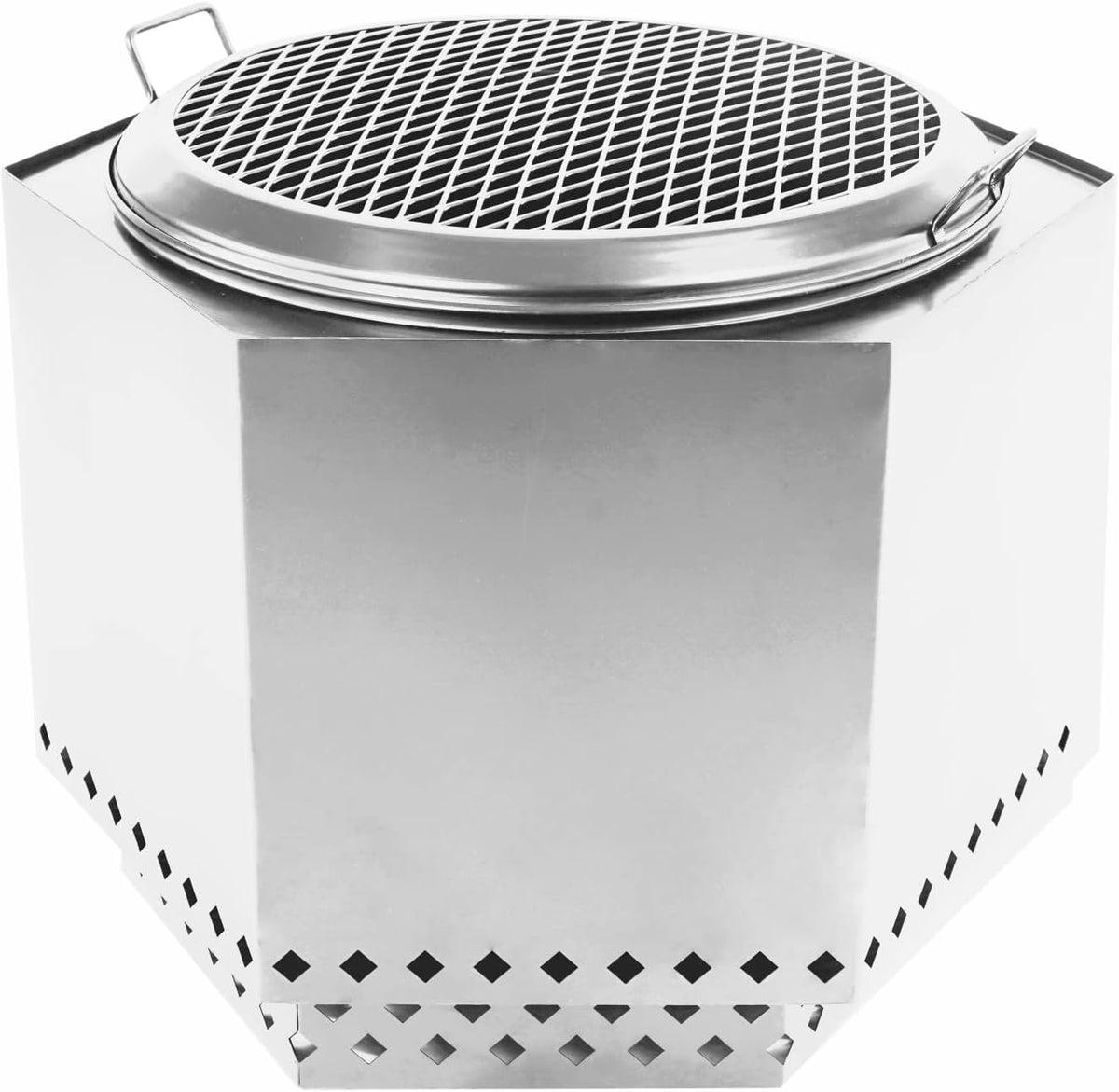 23.5 Inch Smokeless Wood Burning Fire Pit with Stand, Spark Screen, & Cover T49450