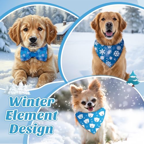 100 Pcs Christmas Dog Bandanas and Collar Bow Ties Set F762180