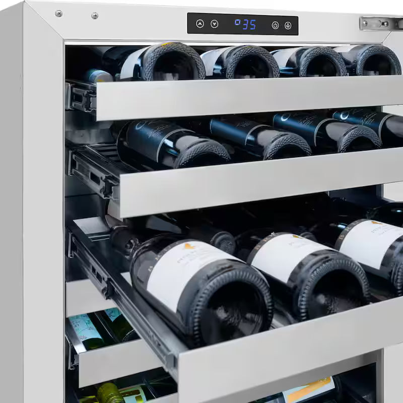 24 in. Dual Zone 44-Bottle Wine Cooler with Glass Door Y8544