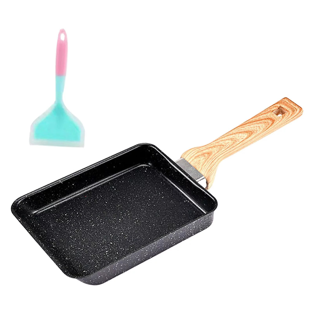 Black Non Stick Rectangle Skillet with Spatula Q80782