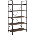 Brown Metal 5-Shelf Bookcase W988