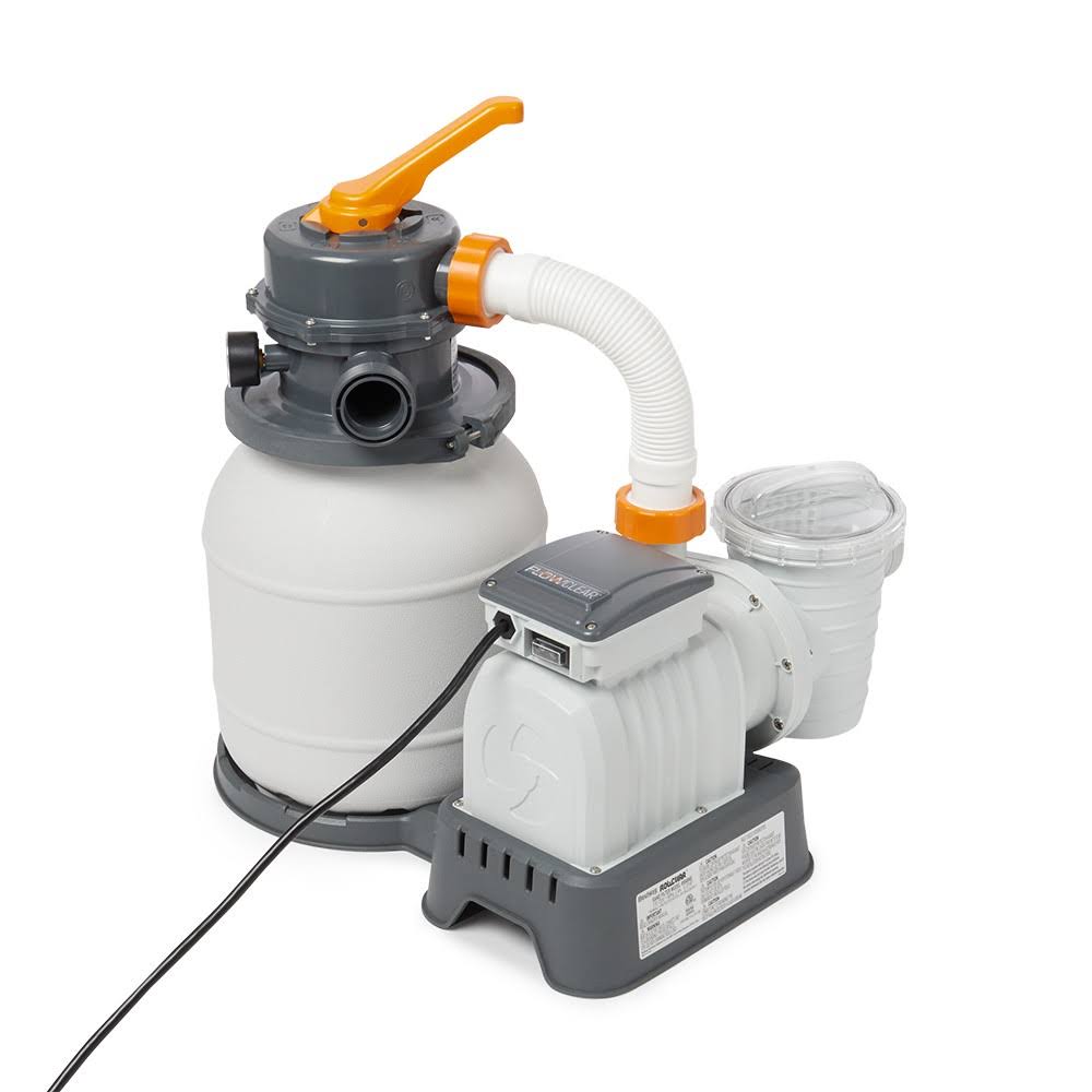 1000 GPH Silica & Sand Swimming Pool Filter Pump Gray D778