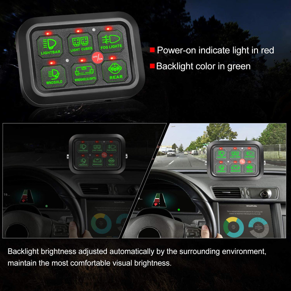 6 Gang Switch Panel with Harness Label Sticker X593695