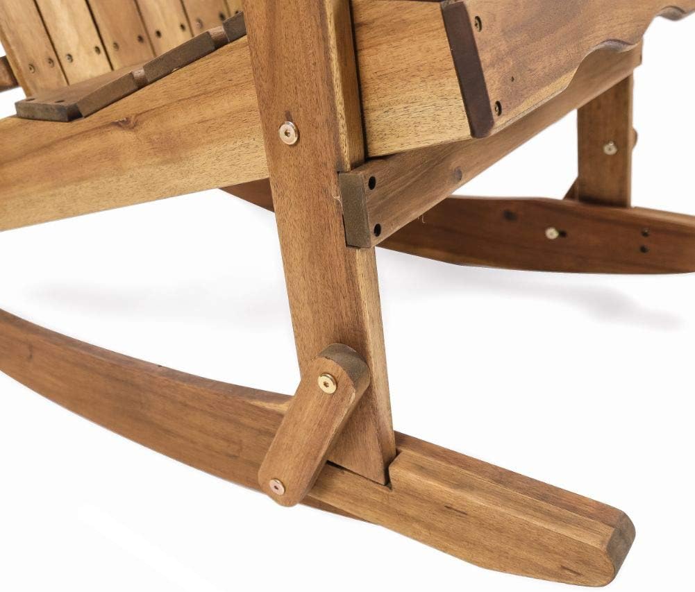 Natural Stained Acacia Wood Adirondack Rocking Chair N1744