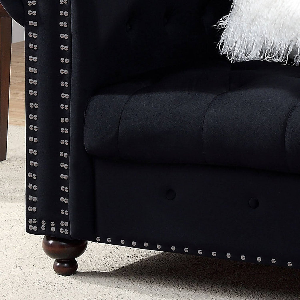 Grey Fabric Tufted Chair E527