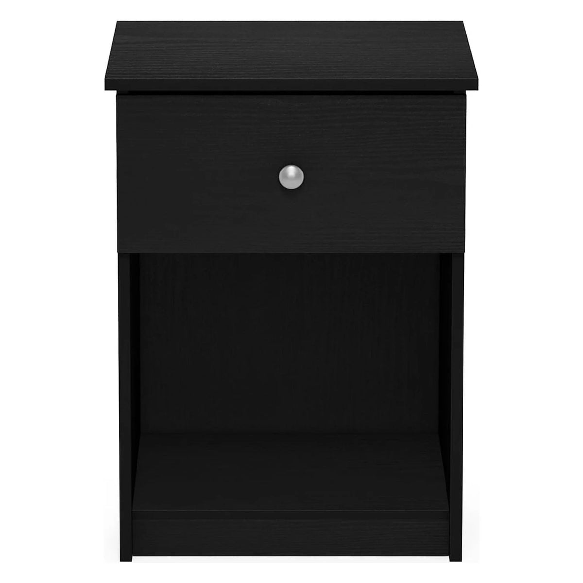 Black Oak Nightstand with One Drawer H431