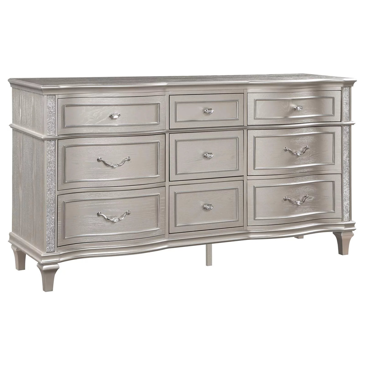 9 Drawer Silver Oak Dresser F607543
