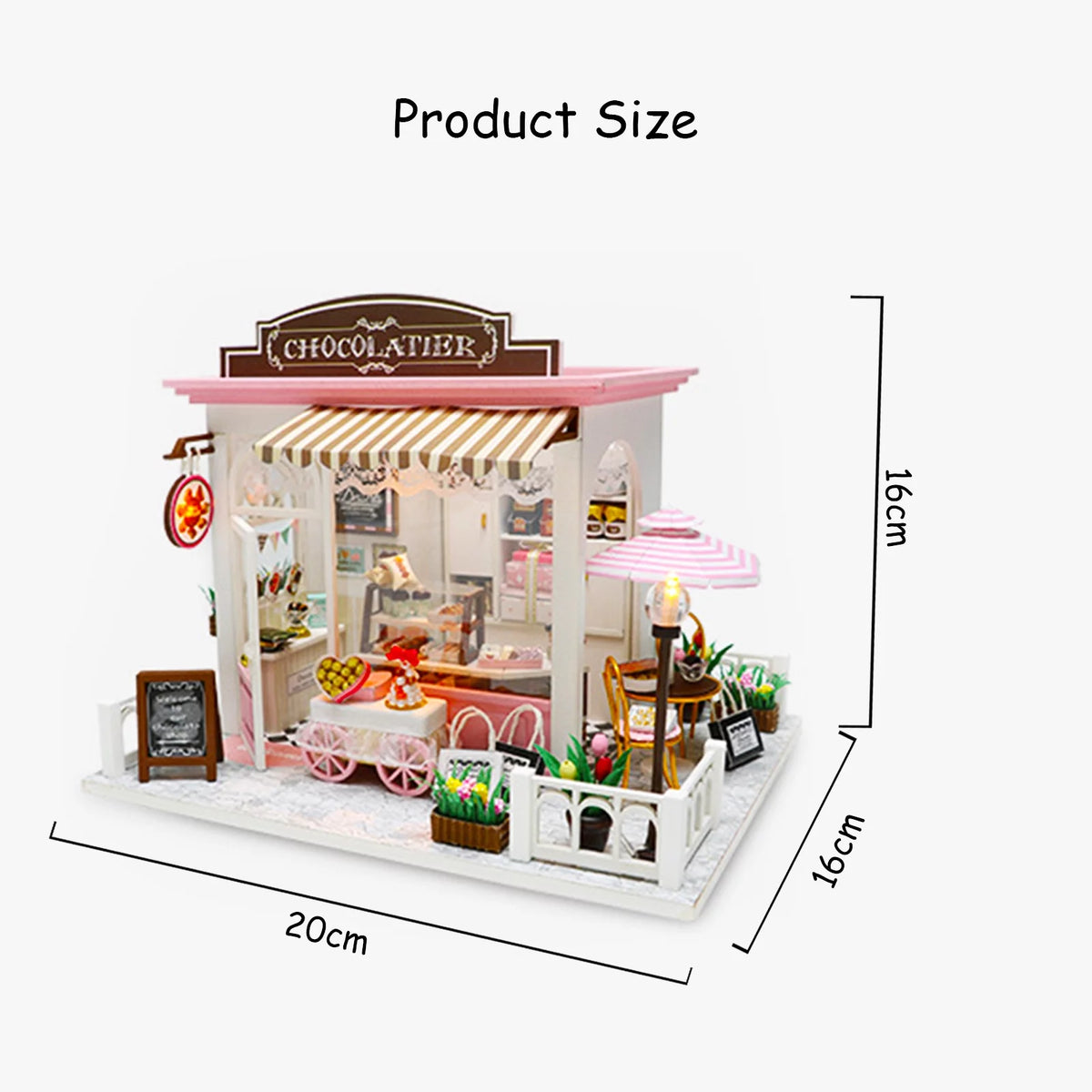 Miniature Dollhouse Kit with Lights and Furniture R44115